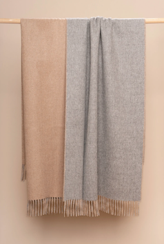 Camel & grey fringed edit